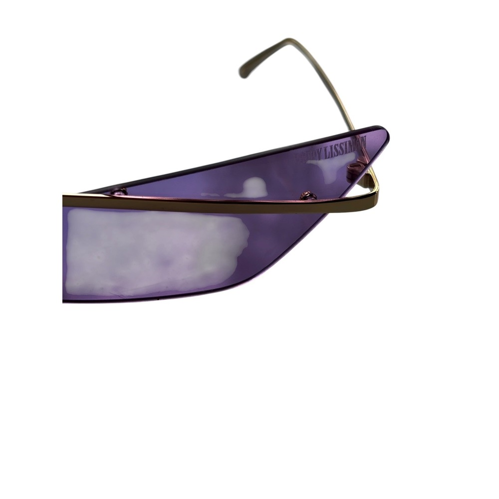 Poppy Lissiman Skinny Cat Eye Sunglasses Purple Gold Y2K Futuristic Cyber - Picture 6 of 7